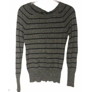 mossino gray stripped long sleeve shirt small petite soft READ